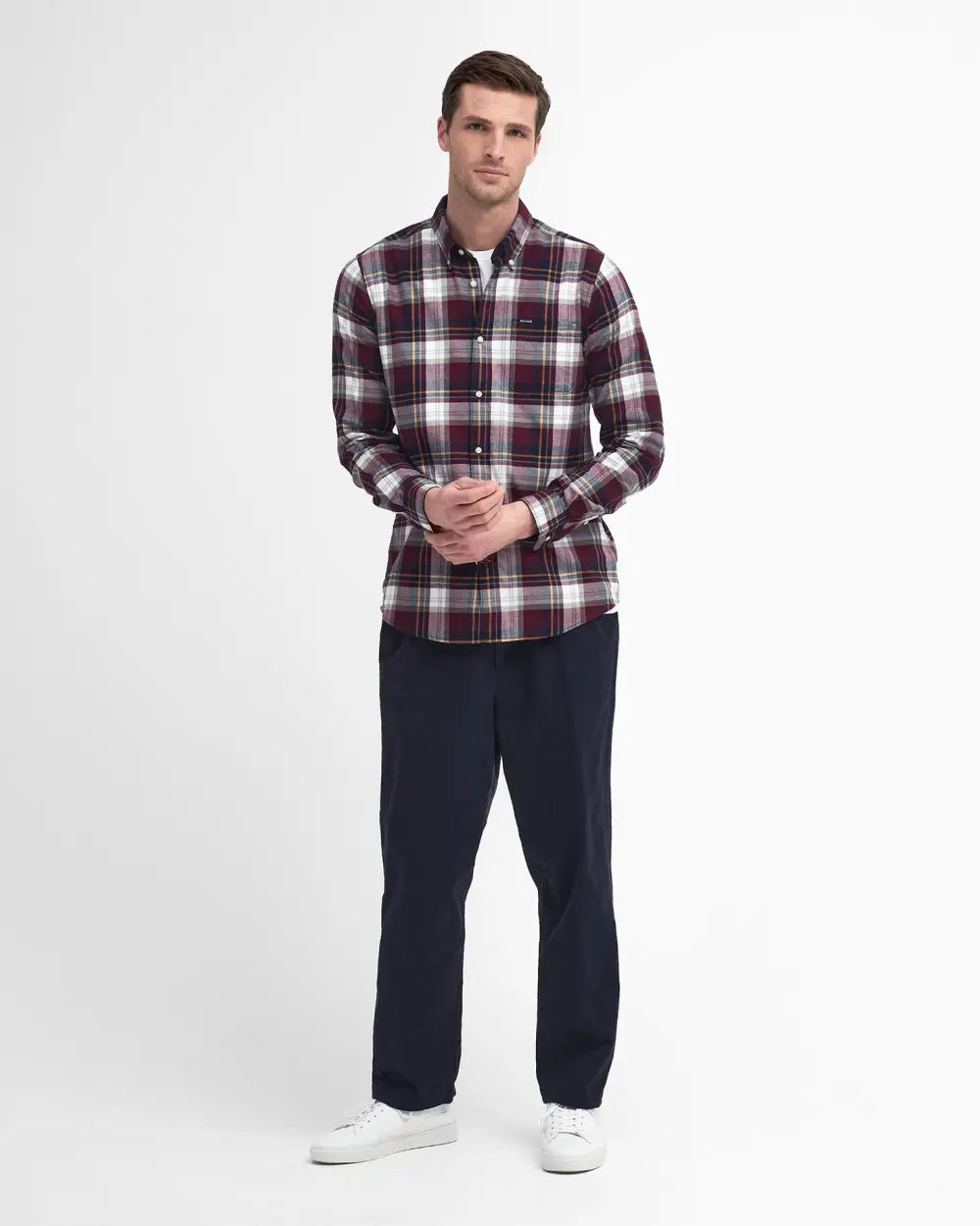 BARBOUR CROSSFELL CHECKED SHIRT - MERLOT