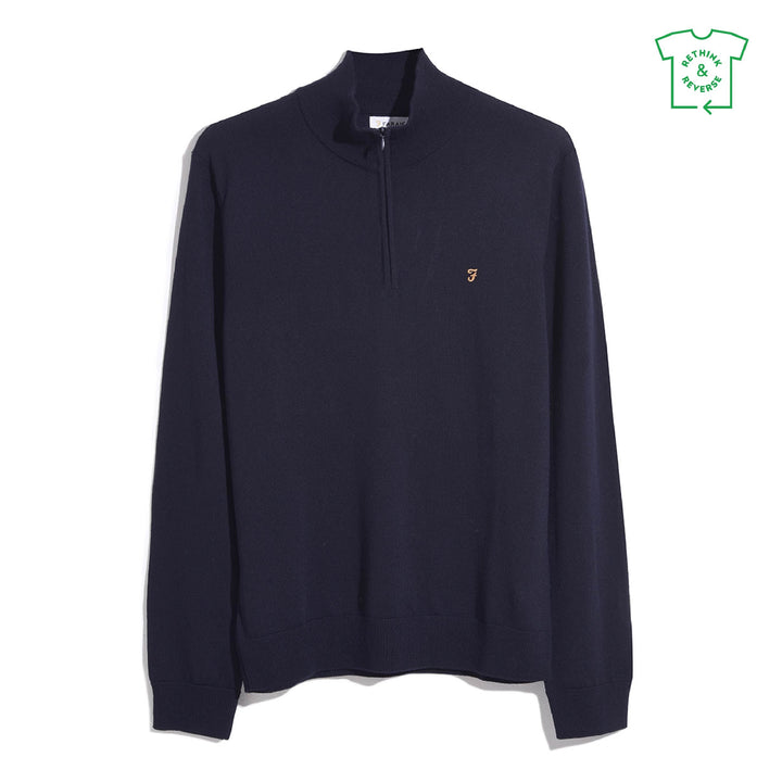 FARAH REDCHURCH MERINO WOOL - NAVY
