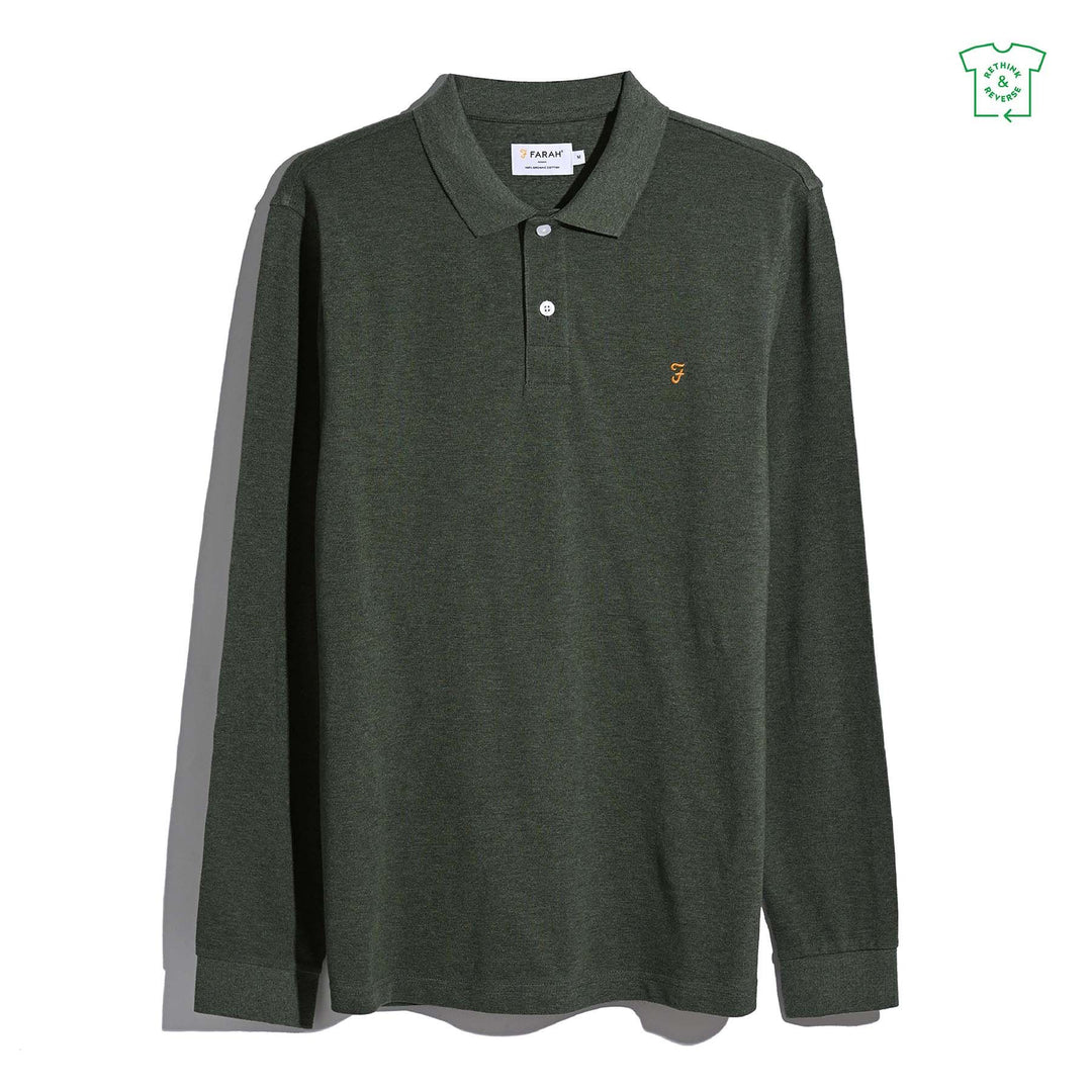FARAH CUNNINGHAM LS POLO - ROSEMARY MARL