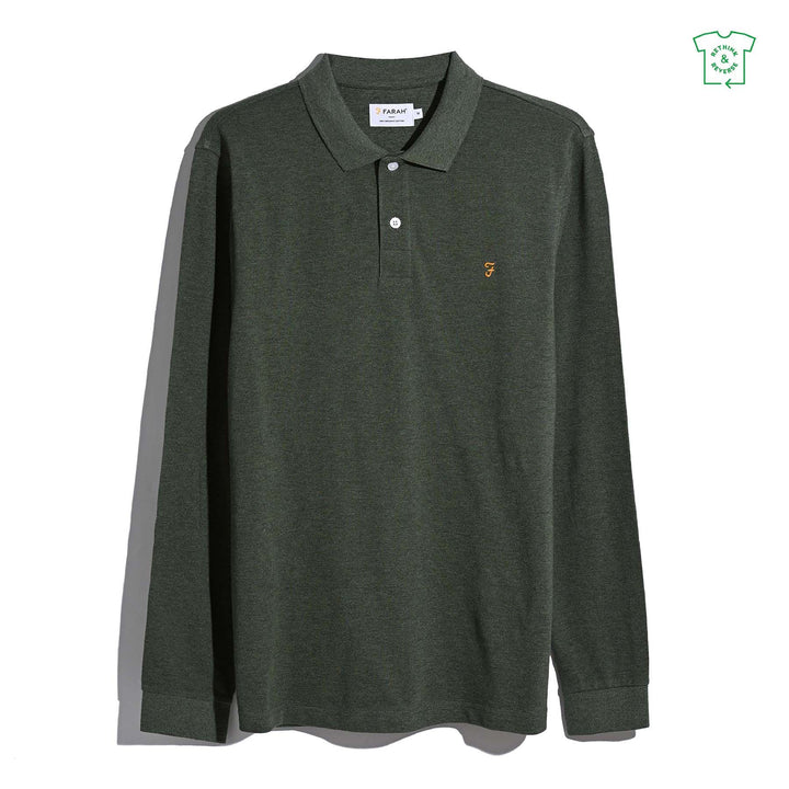 FARAH CUNNINGHAM LS POLO - ROSEMARY MARL
