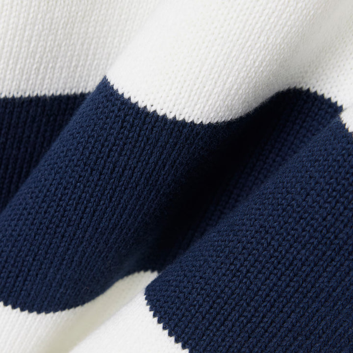 LACOSTE STRIPED CREW NECK - NAVY BLUE