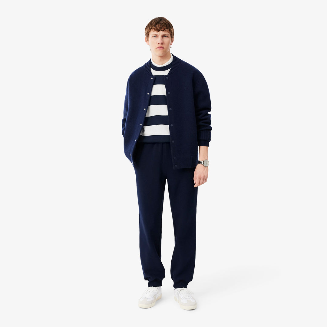 LACOSTE STRIPED CREW NECK - NAVY BLUE