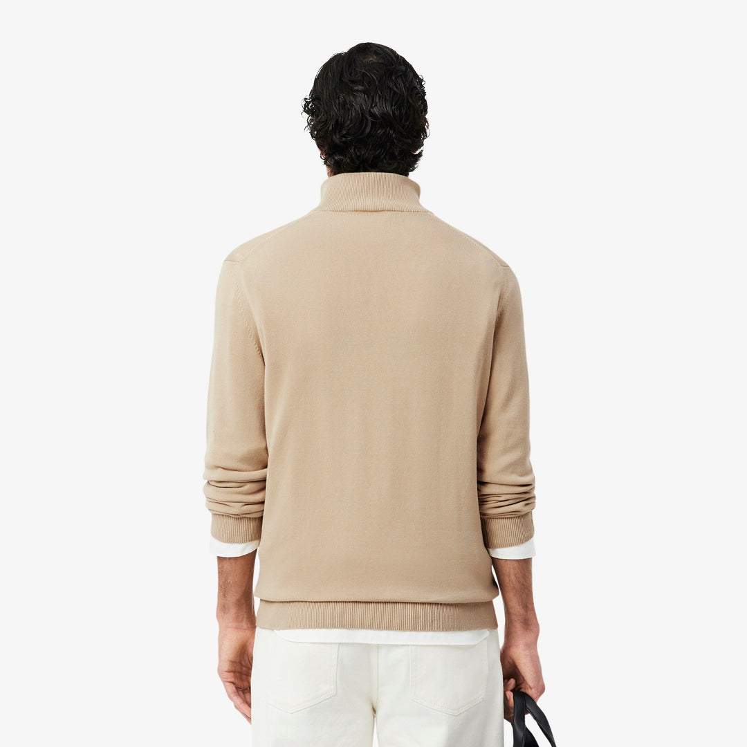 LACOSTE 1/2 ZIP KNIT - BEIGE