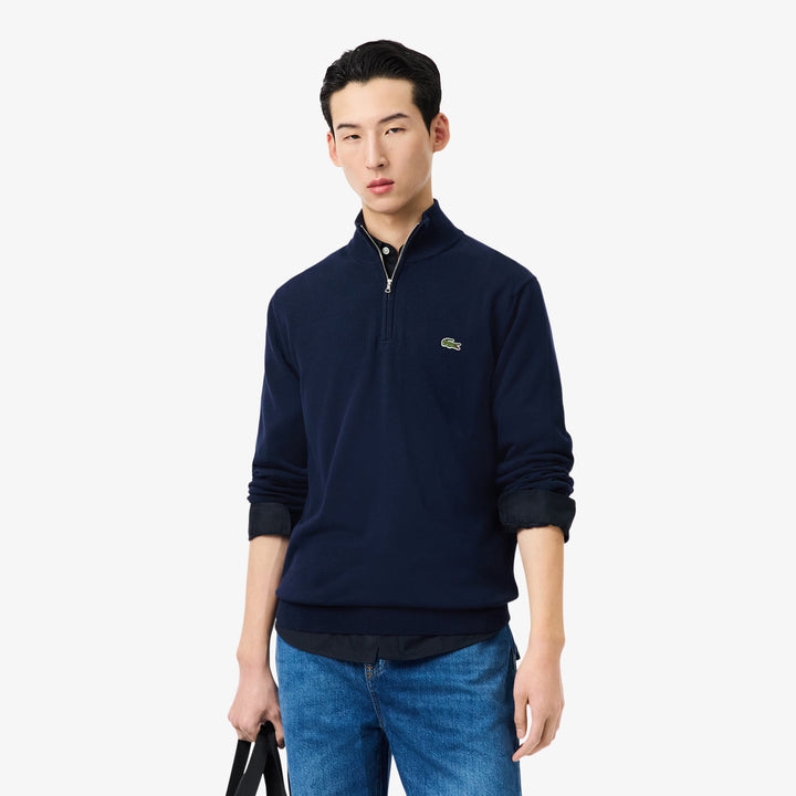 LACOSTE 1/2 ZIP KNIT - NAVY BLUE