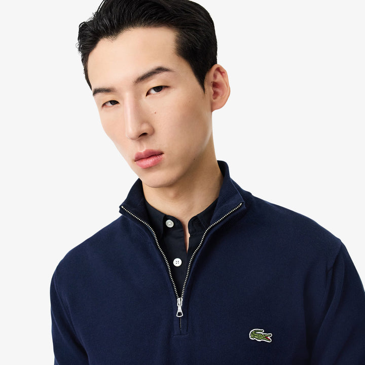 LACOSTE 1/2 ZIP KNIT - NAVY BLUE