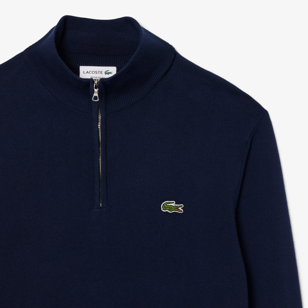 LACOSTE 1/2 ZIP KNIT - NAVY BLUE