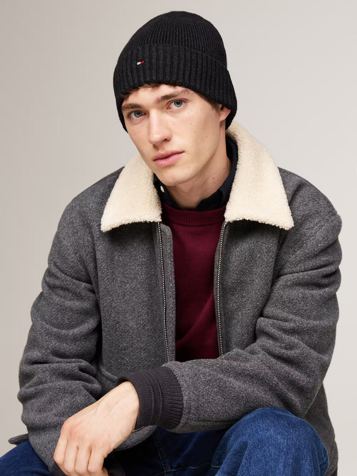 TH FLAG PIMA COTTON BEANIE - CHARCOAL GREY