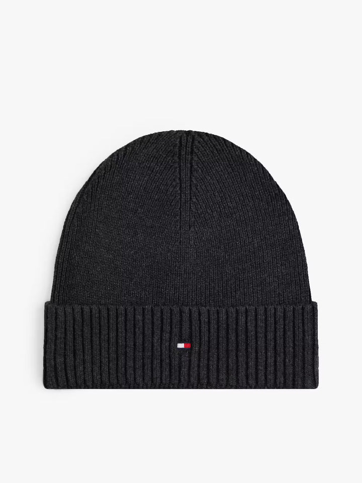 TH FLAG PIMA COTTON BEANIE - CHARCOAL GREY