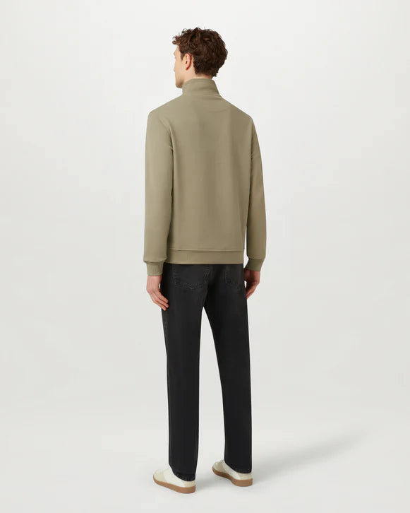 BELSTAFF 1/4 ZIP SWEATSHIRT - FATIGUE GREEN