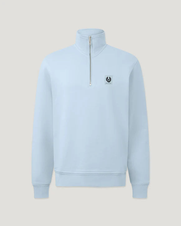 BELSTAFF 1/4 ZIP SWEATSHIRT - SKY BLUE