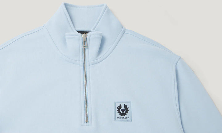 BELSTAFF 1/4 ZIP SWEATSHIRT - SKY BLUE