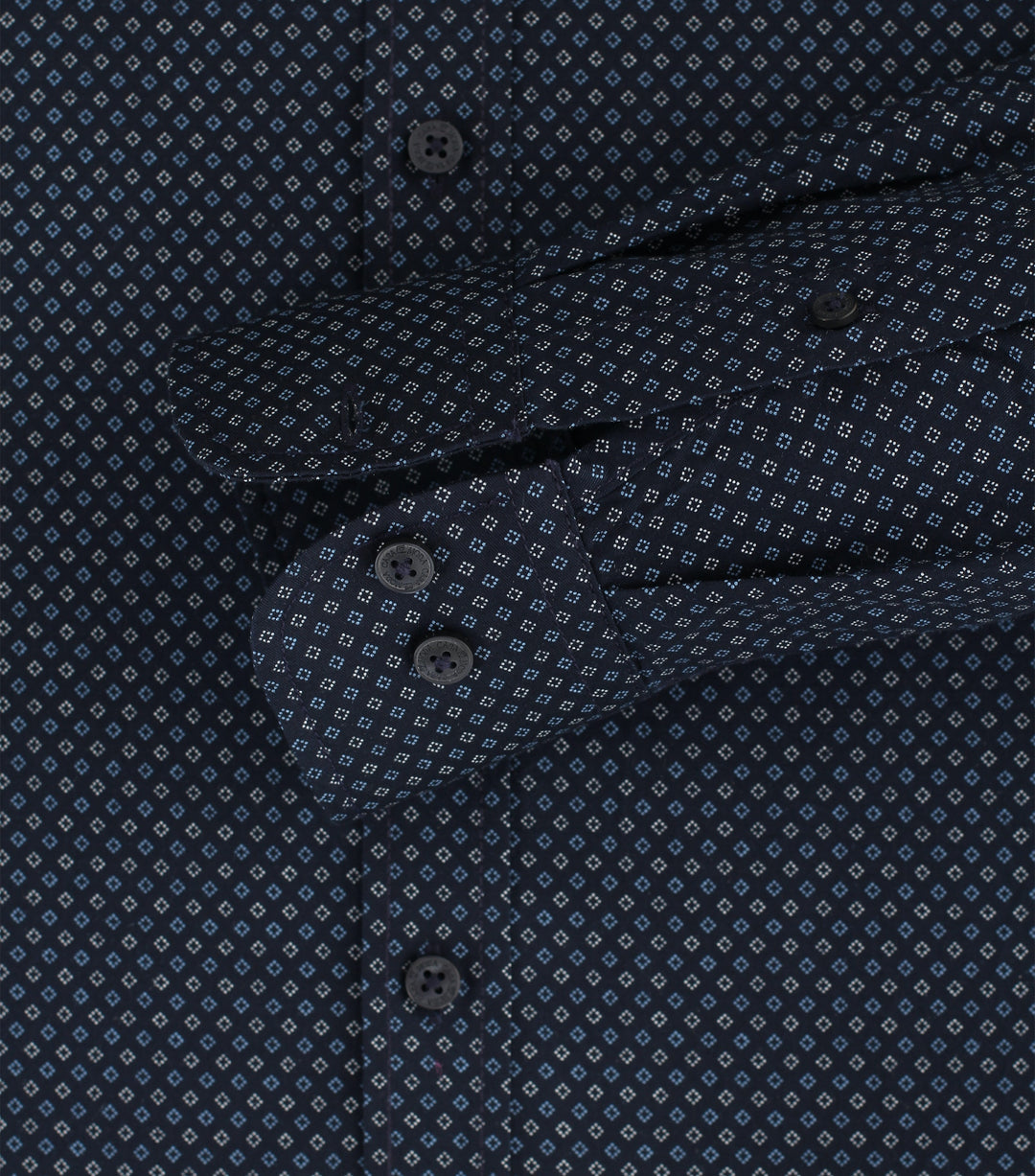 CASA MODA L/S PRINT SHIRT + - 100 BLUE