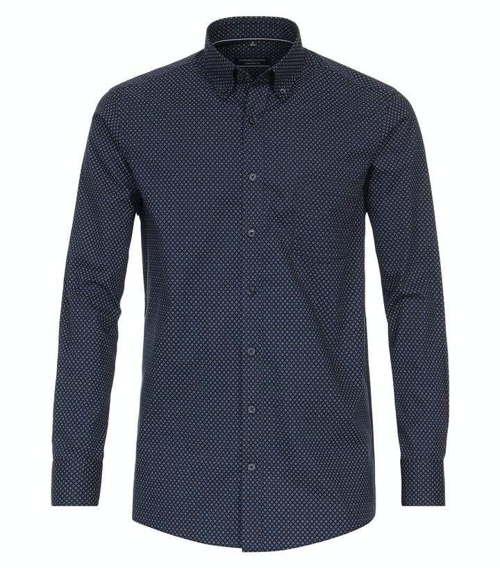 CASA MODA L/S PRINT SHIRT + - 100 BLUE