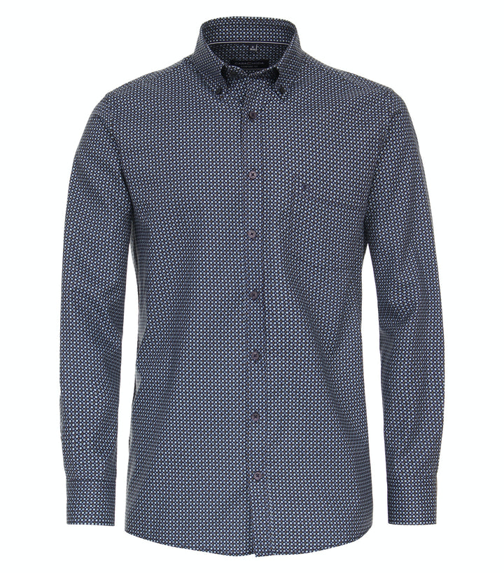 CASA MODA L/S PRINT - 100 BLUE