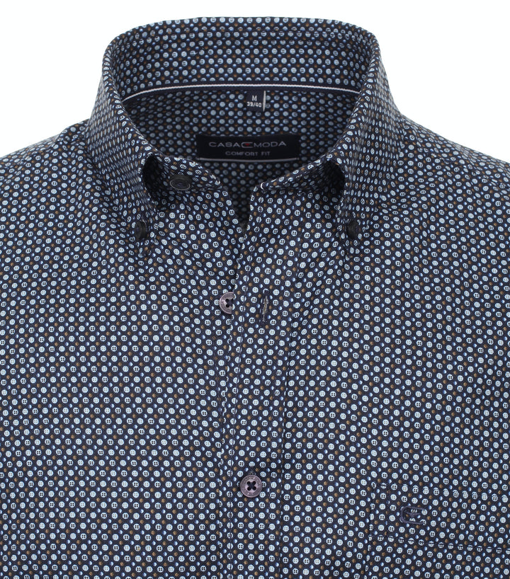 CASA MODA L/S PRINT - 100 BLUE