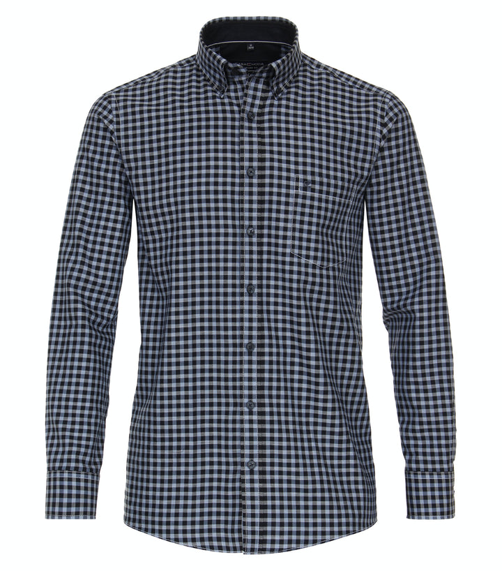 CASA MODA L/S CHECK SHIRT + - 100 BLUE