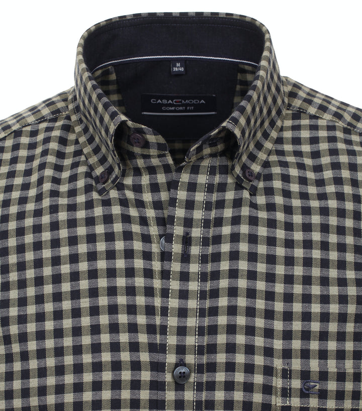 CASA MODA L/S CHECK SHIRT + - 300 GREEN
