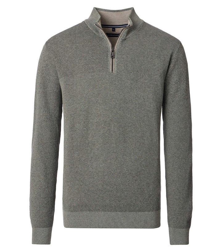 CASA MODA STRICKTROYER 1/2 ZIP - 381 SEAGRASS