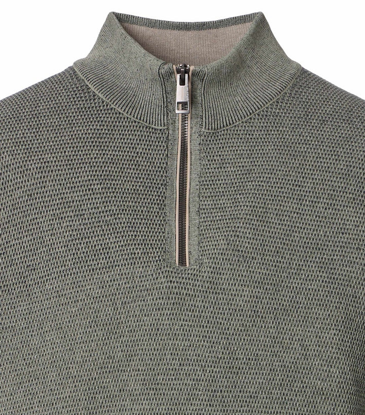 CASA MODA STRICKTROYER 1/2 ZIP - 381 SEAGRASS
