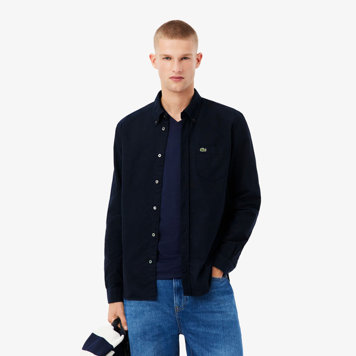 LACOSTE REG LS OXFORD - NAVY BLUE