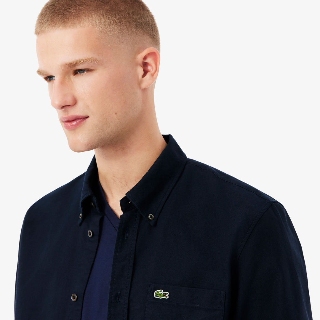 LACOSTE REG LS OXFORD - NAVY BLUE