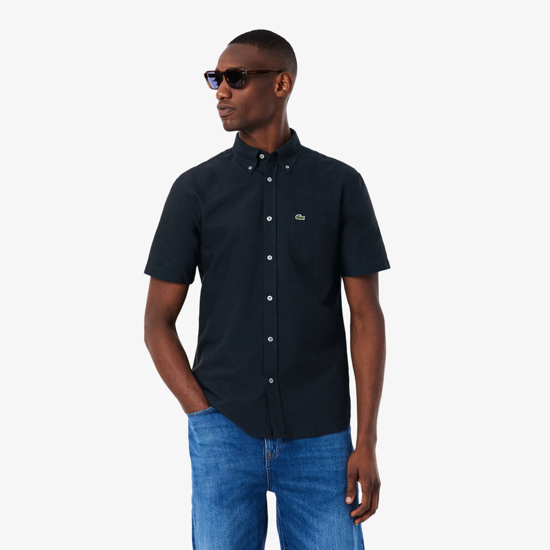 LACOSTE REG SS OXFORD - NAVY BLUE