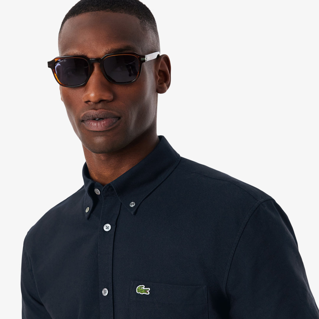 LACOSTE REG SS OXFORD - NAVY BLUE
