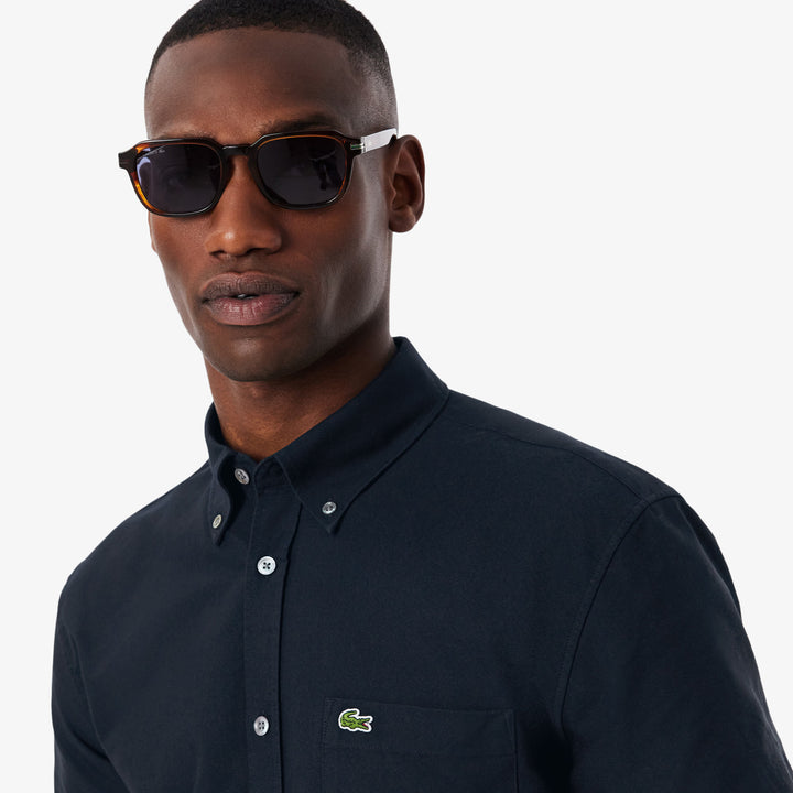 LACOSTE REG SS OXFORD - NAVY BLUE