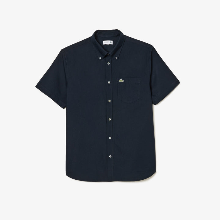 LACOSTE REG SS OXFORD - NAVY BLUE