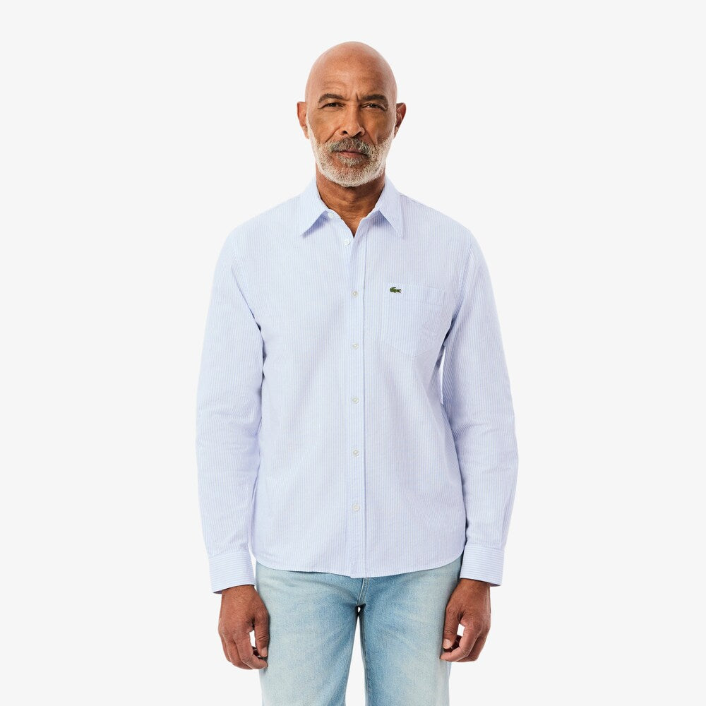 LACOSTE REGULAR FIT STRIPED OX - OVERVIEW/WHITE