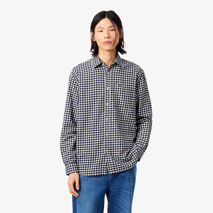 LACOSTE WINTER CHECK SHIRT - LAP/NAVY