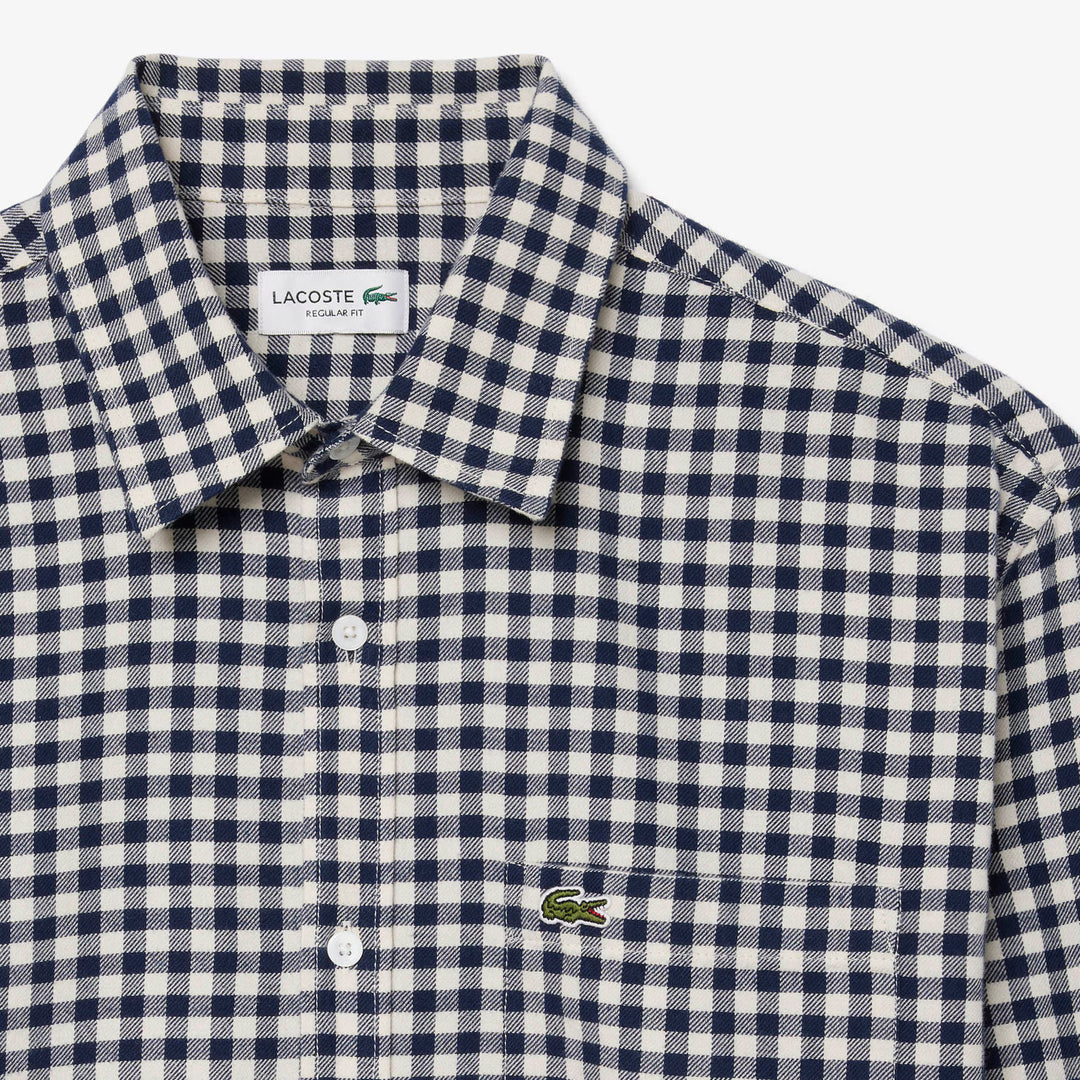LACOSTE WINTER CHECK SHIRT - LAP/NAVY