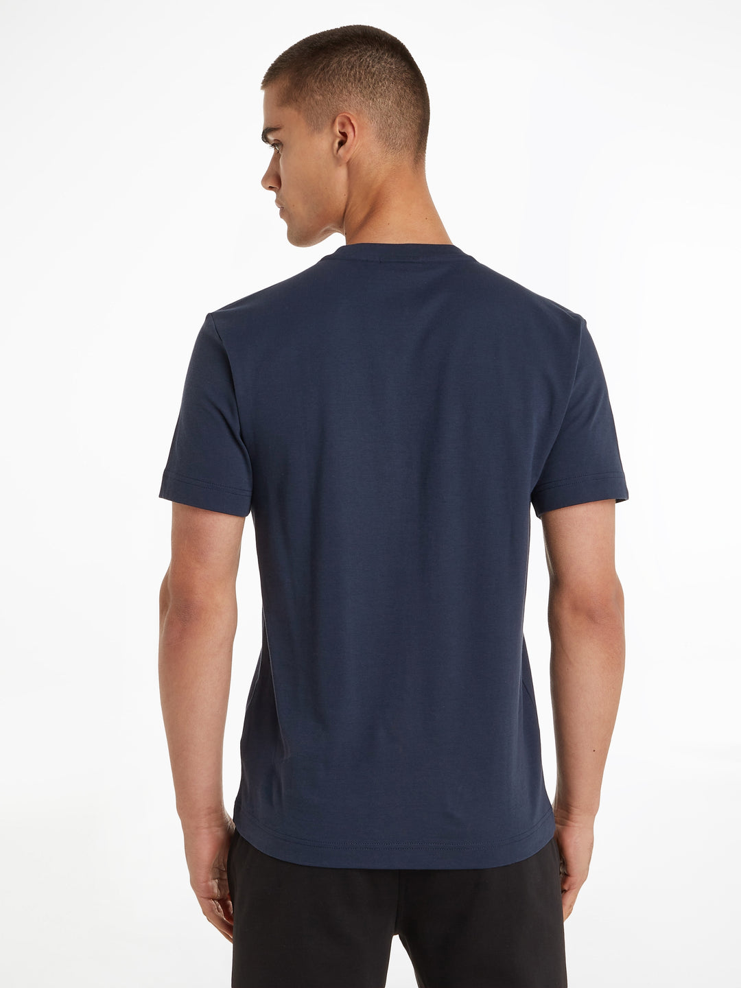 CK MICRO LOGO INTERLOCK TEE - NAVY