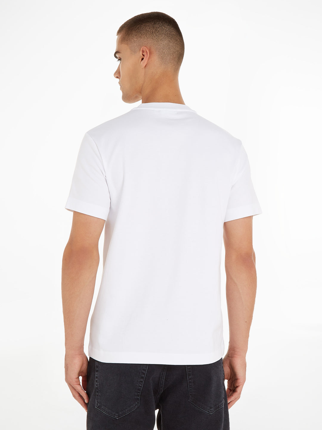 CK MICRO LOGO INTERLOCK TEE - WHITE