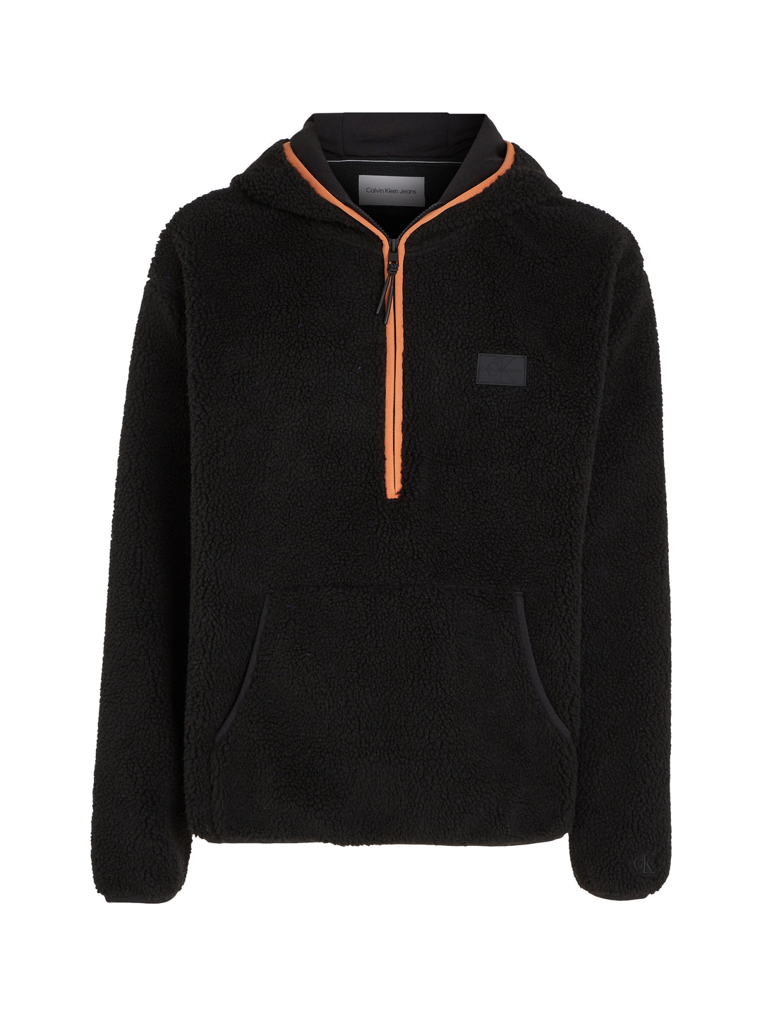 CKJ SHERPA HALF ZIP HOODIE - BLACK