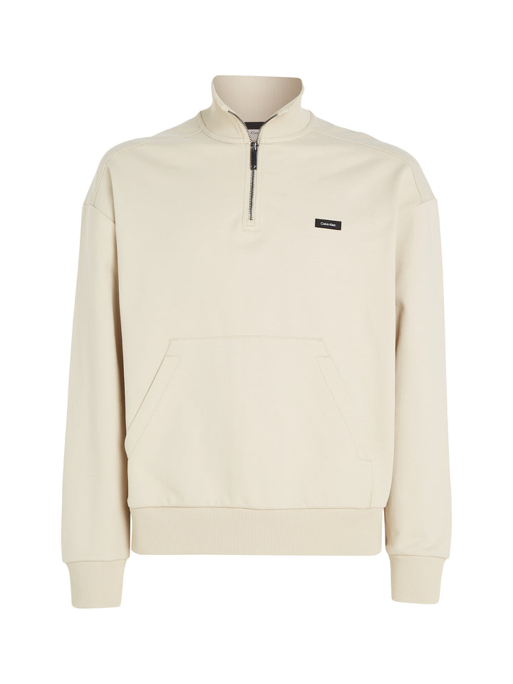 CK COTTON COMFORT QUARTER ZIP - FOG