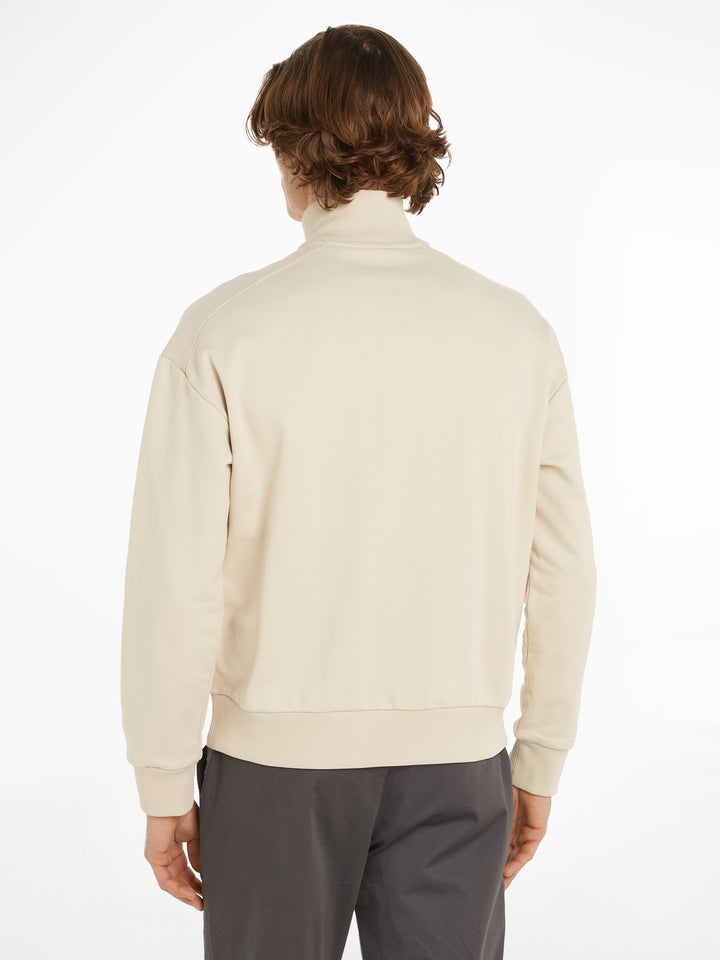 CK COTTON COMFORT QUARTER ZIP - FOG