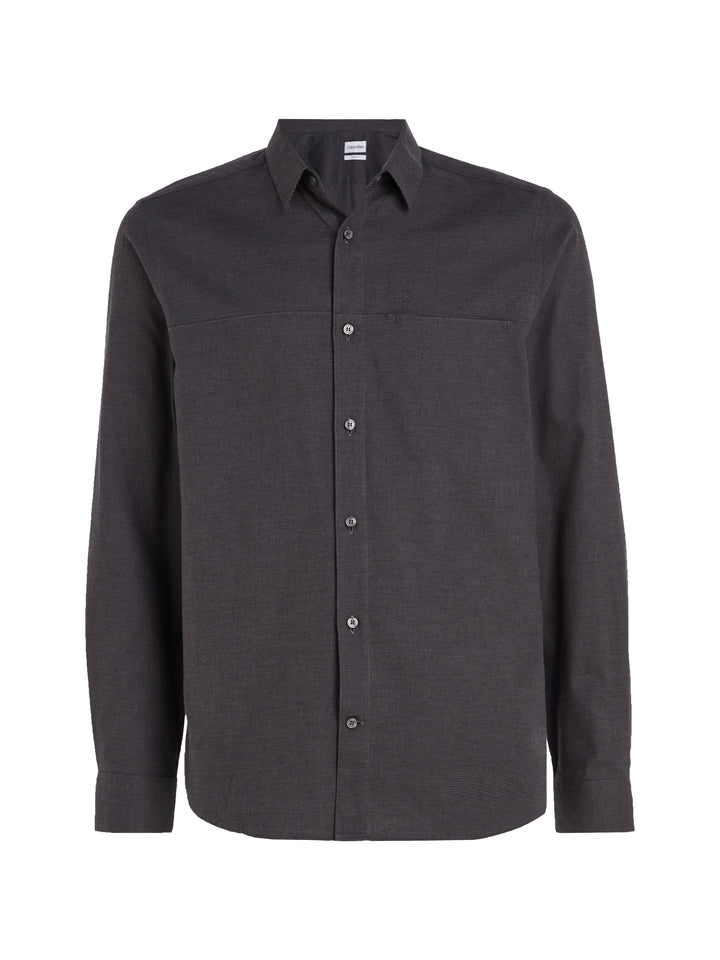 CK FLANNEL SOLID SHIRT - MAGNET