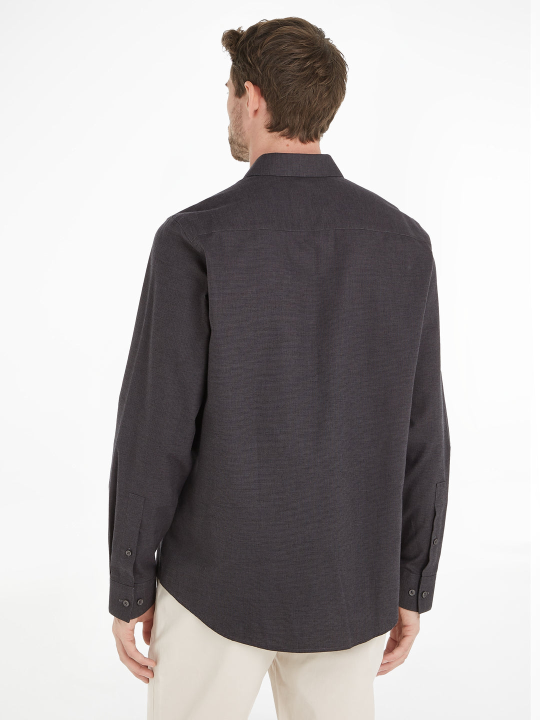 CK FLANNEL SOLID SHIRT - MAGNET