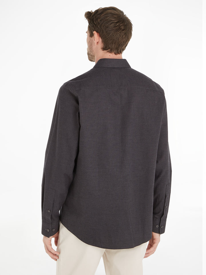 CK FLANNEL SOLID SHIRT - MAGNET