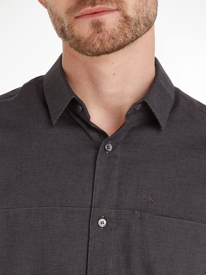 CK FLANNEL SOLID SHIRT - MAGNET