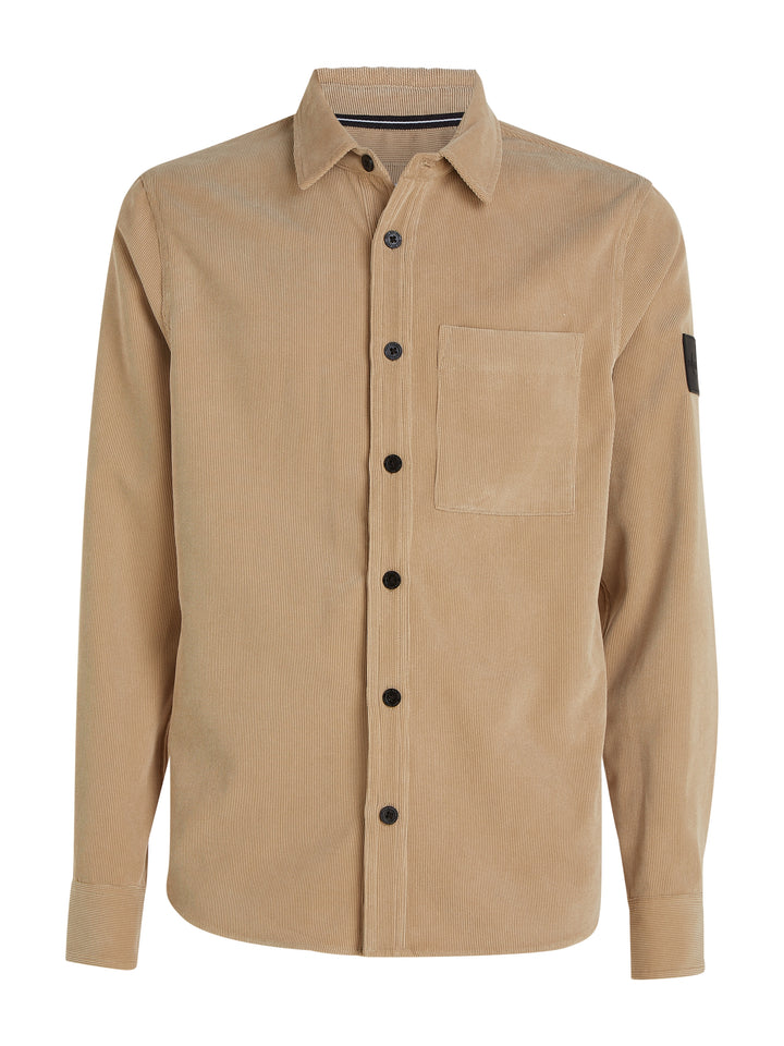 CKJ REG FIT CORDUROY SHIRT - TRAVERTINE