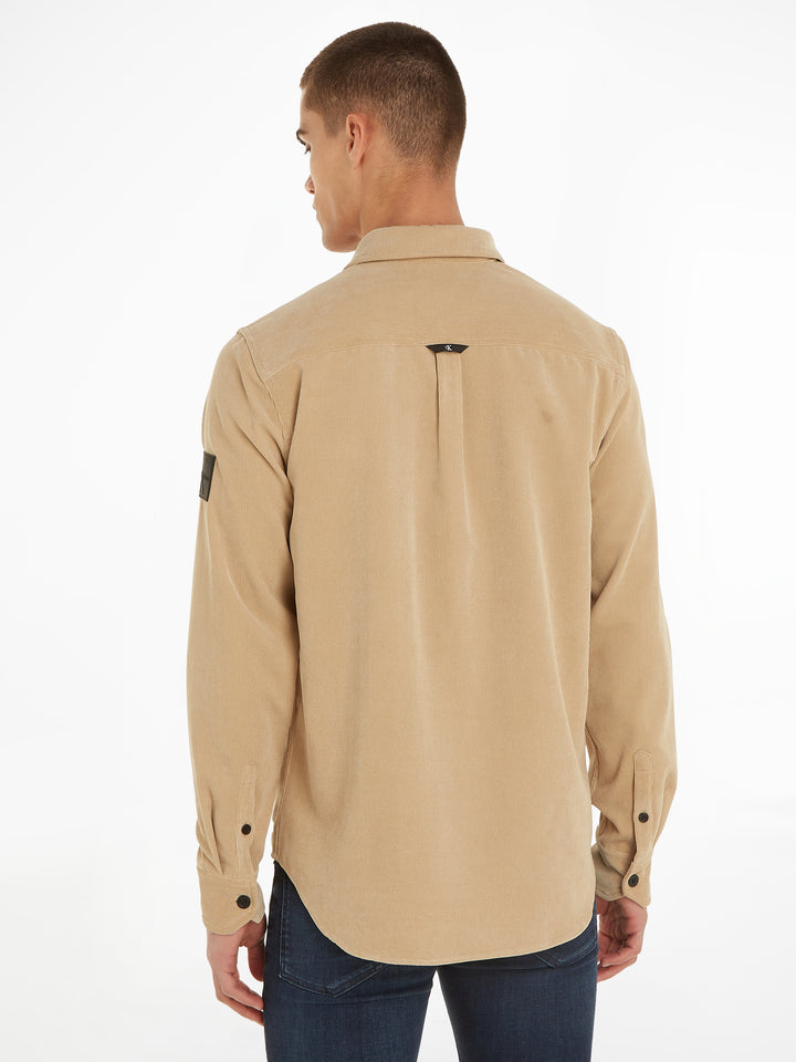 CKJ REG FIT CORDUROY SHIRT - TRAVERTINE