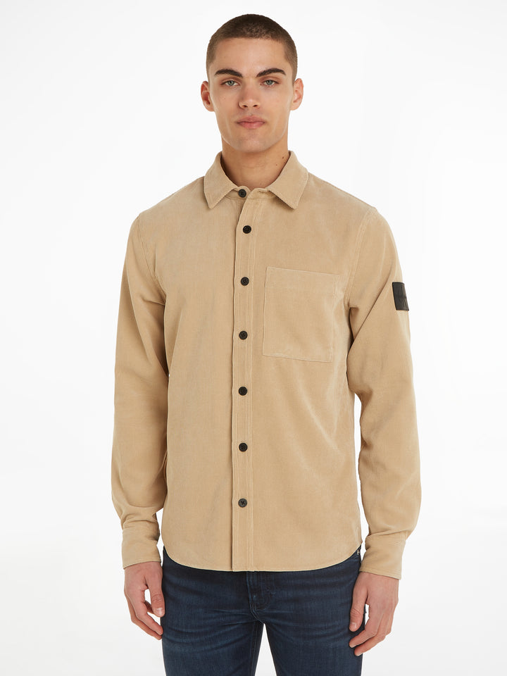 CKJ REG FIT CORDUROY SHIRT - TRAVERTINE