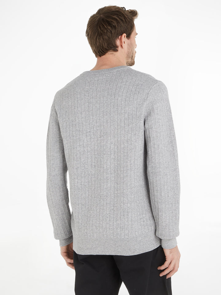 CK STRUCTURE SWEATER - MID GREY HEATHER