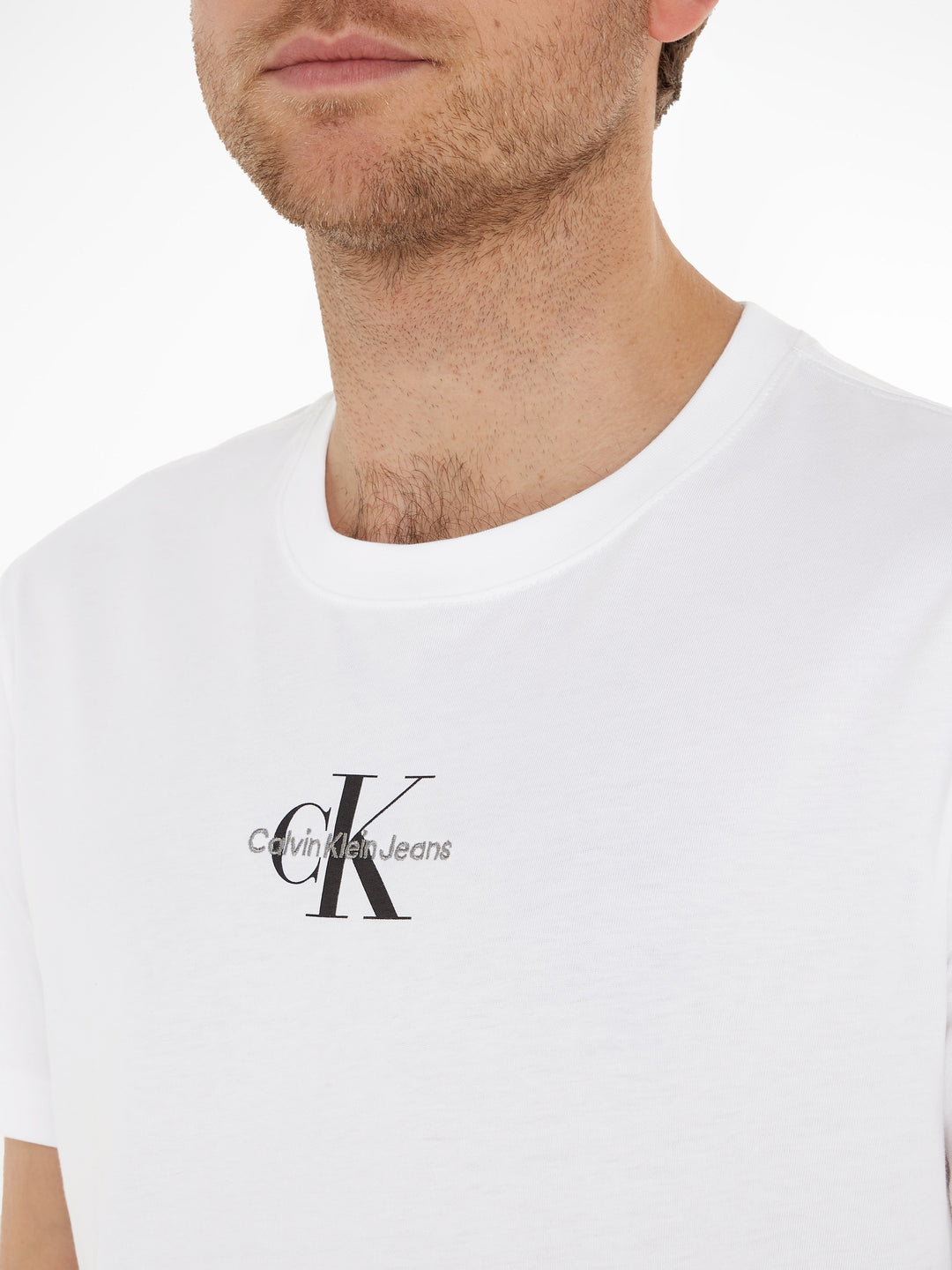 CKJ MONOLOGO REGULAR TEE - WHITE