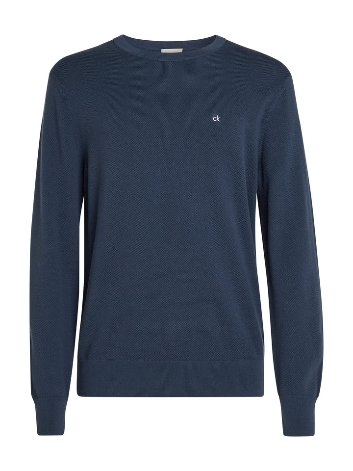 CK MICRO PIQUE STRUCTURE SWEATER - INK