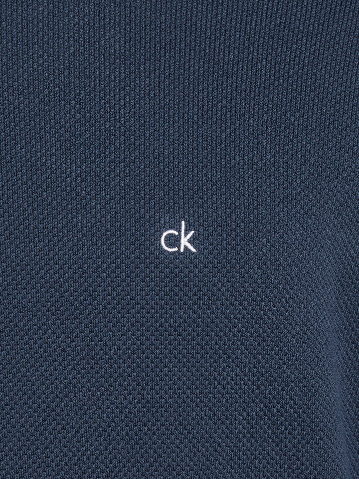 CK MICRO PIQUE STRUCTURE SWEATER - INK