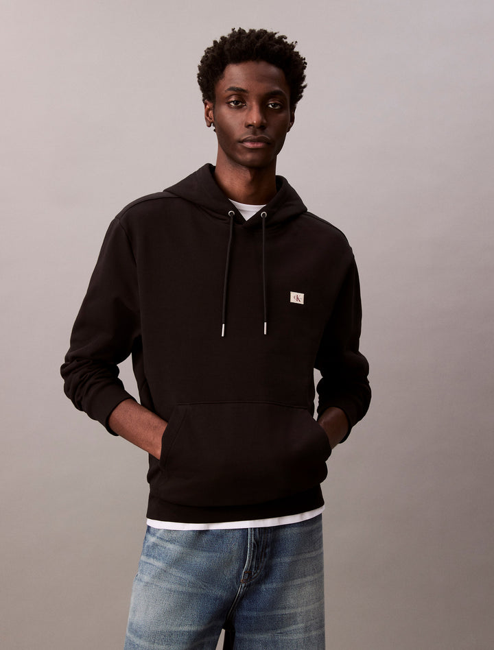 CKJ 350TERRY BADGE HOODIE - BLACK