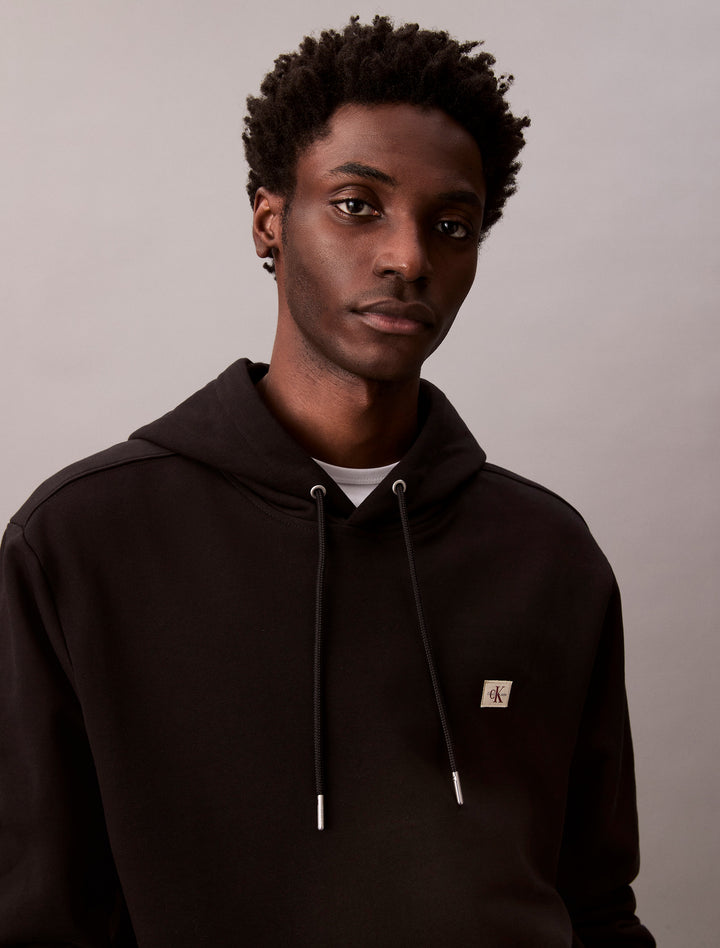 CKJ 350TERRY BADGE HOODIE - BLACK
